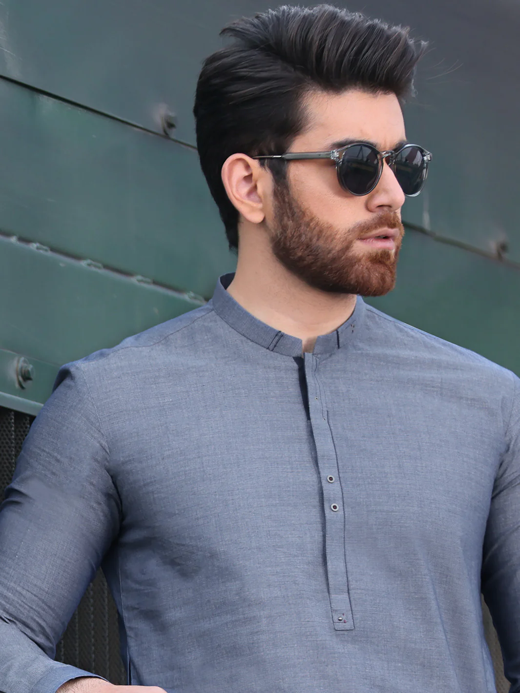 Blue Blended Kameez Shalwar - AL-KS-2590 - Image 2