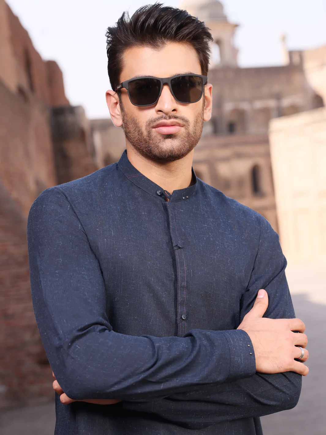 Blue Blended Kameez Shalwar - AL-KS-2601 - Image 2