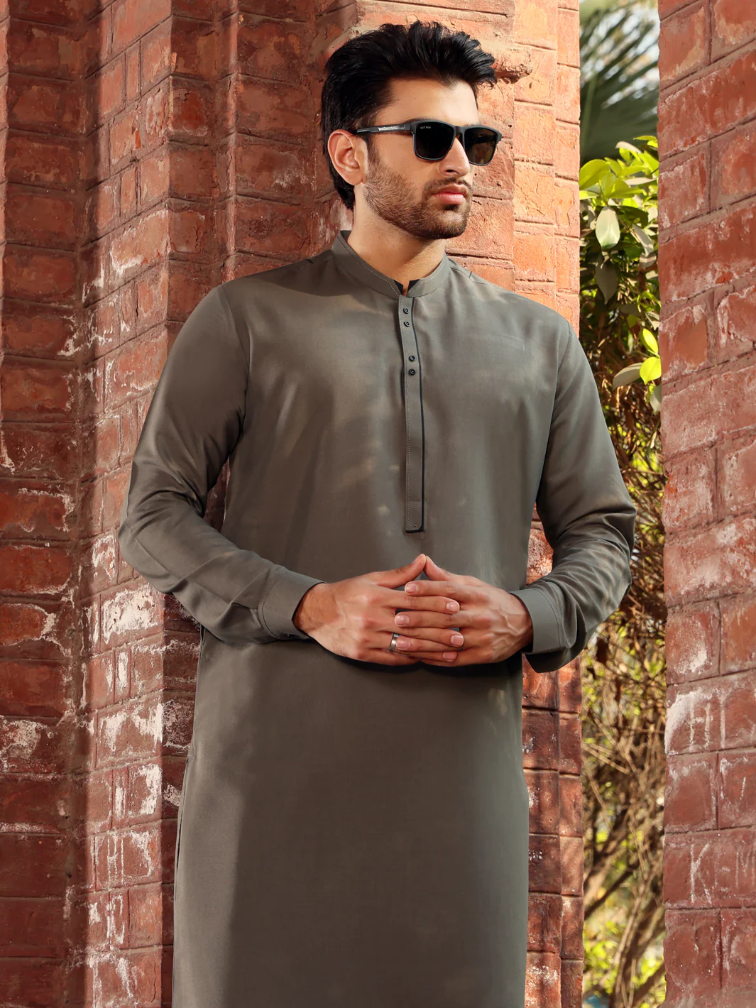 Green Blended Kameez Shalwar - AL-KS-2609 - Image 3