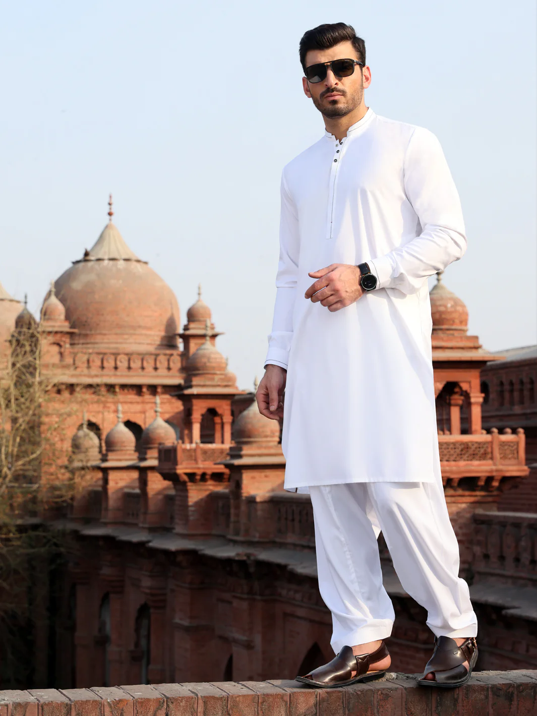 White Blended Kameez Shalwar - AL-KS-2610