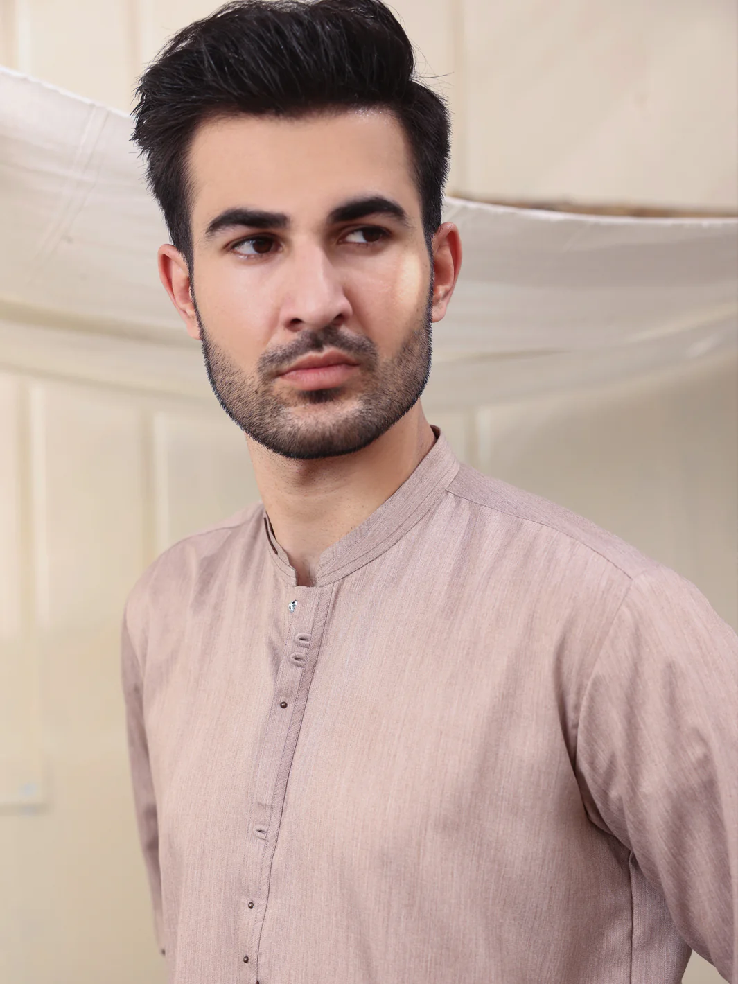 Light Brown Kurta Shalwar - AL-KS-2643 - Image 2