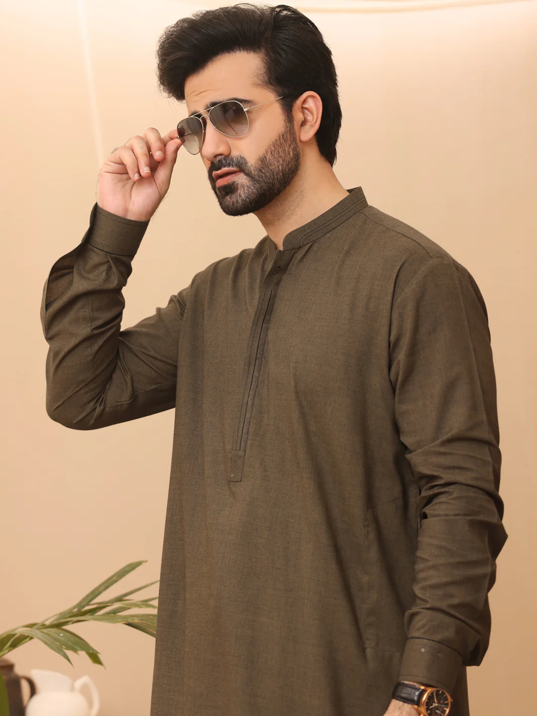 Green Kurta Shalwar - AL-KS-2652 - Image 2