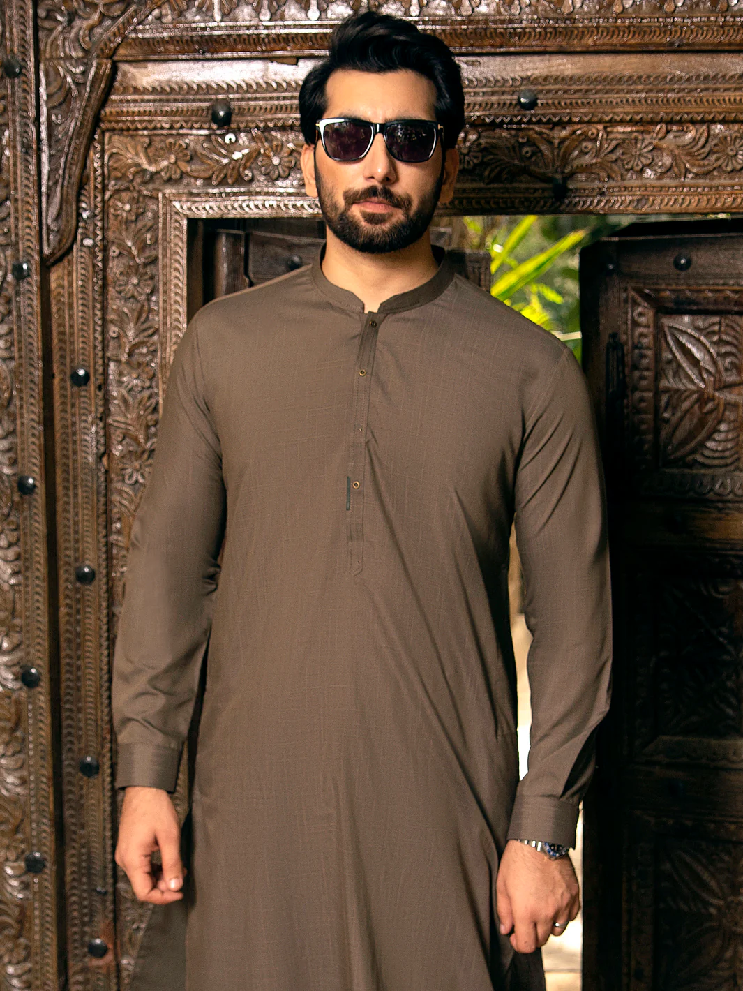 Green Blended Kameez Shalwar - AL-KS-2663 - Image 2