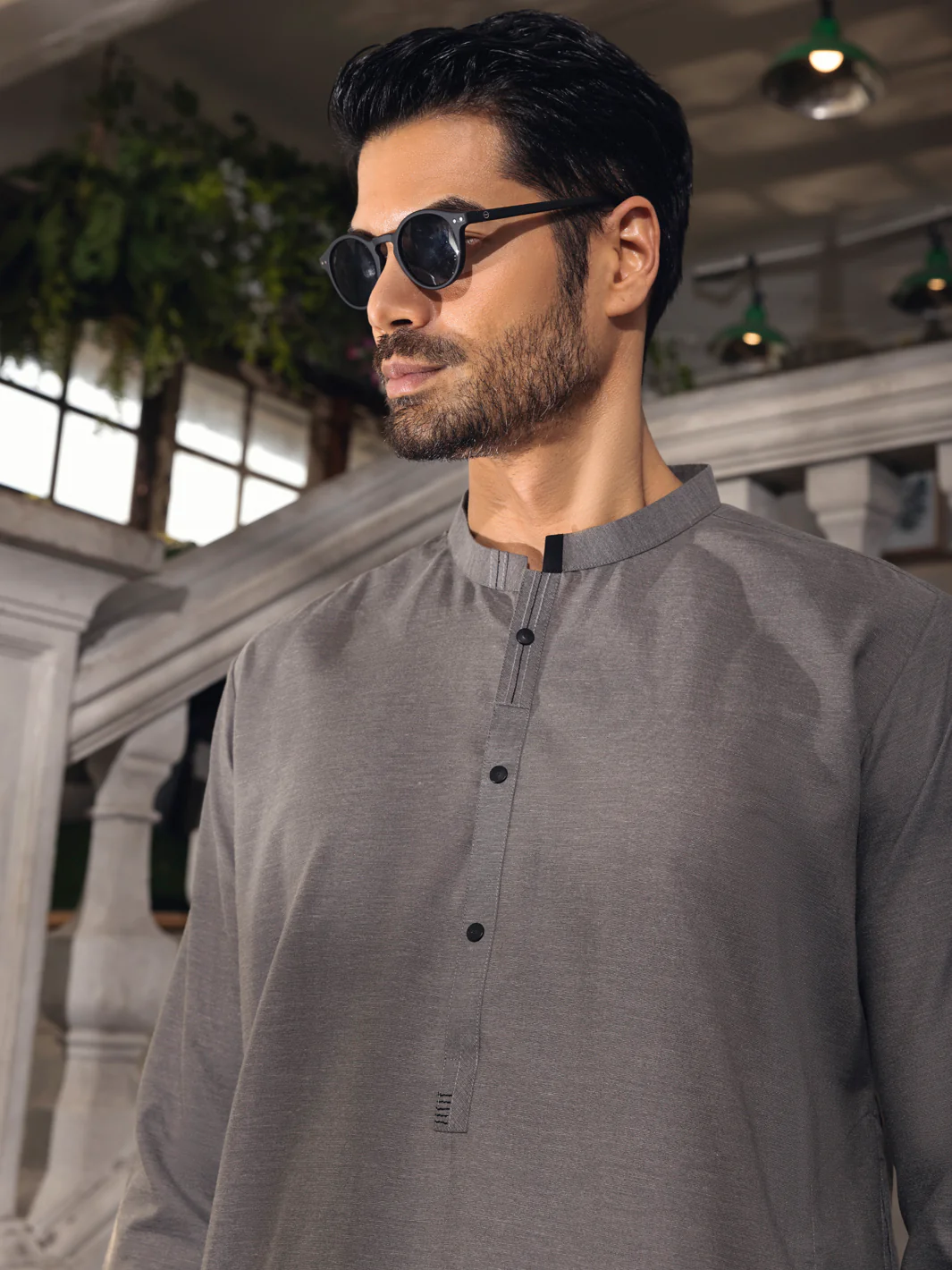 Grey Kameez Shalwar - AL-KS-2685 - Image 2