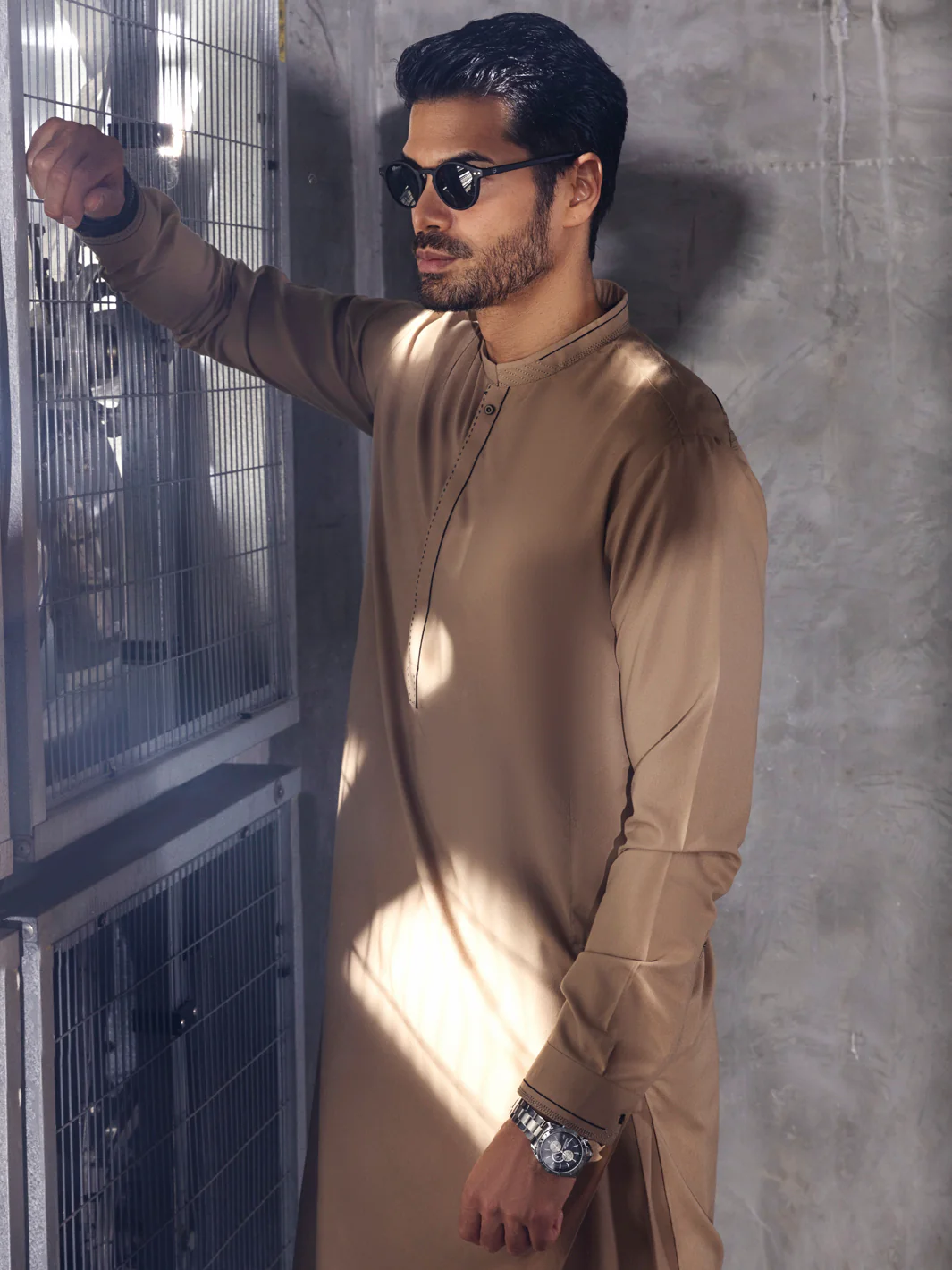 Khaki Kameez Shalwar - AL-KS-2711 - Image 3