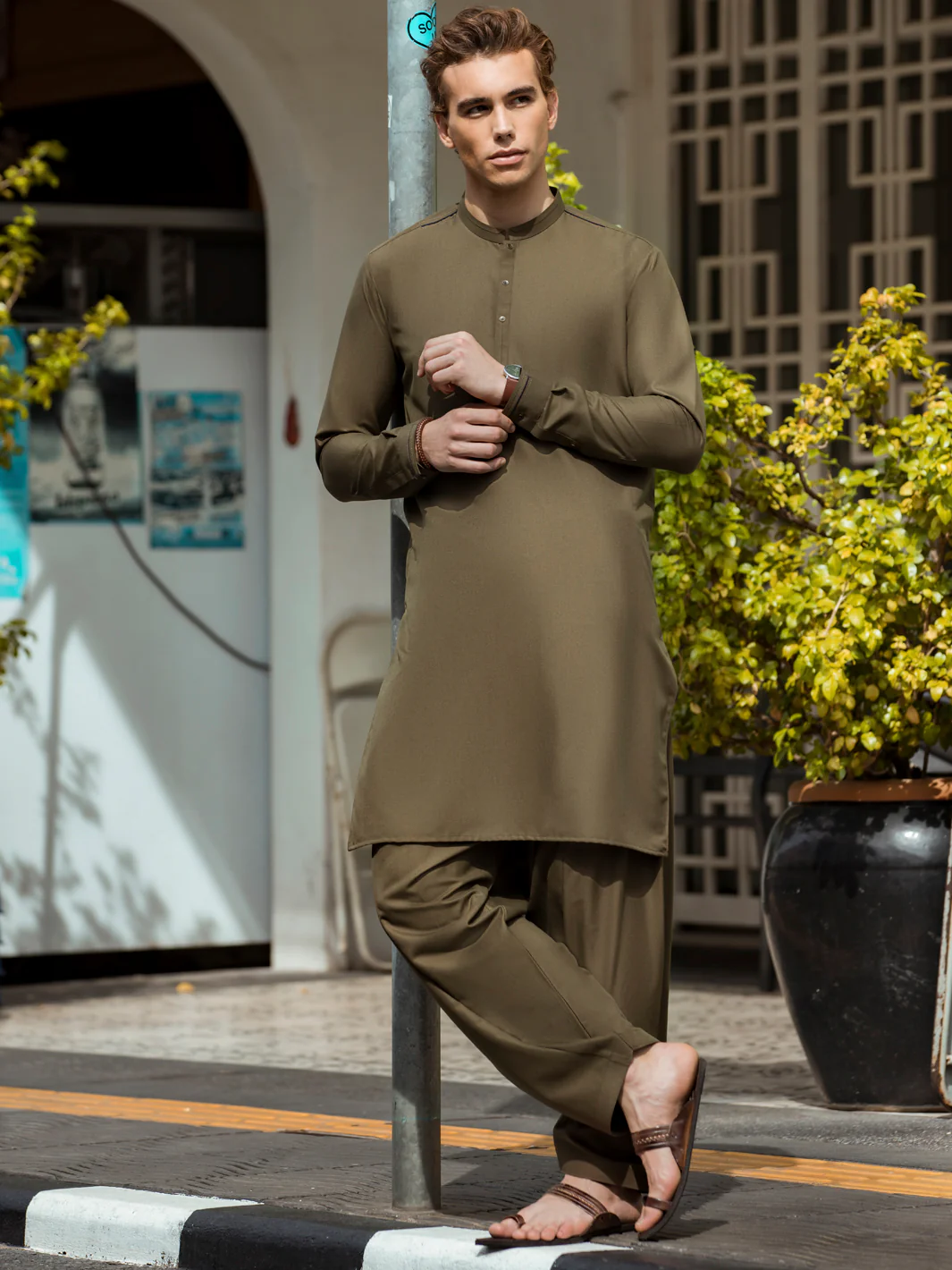 Green Kurta Shalwar - AL-KS-2715