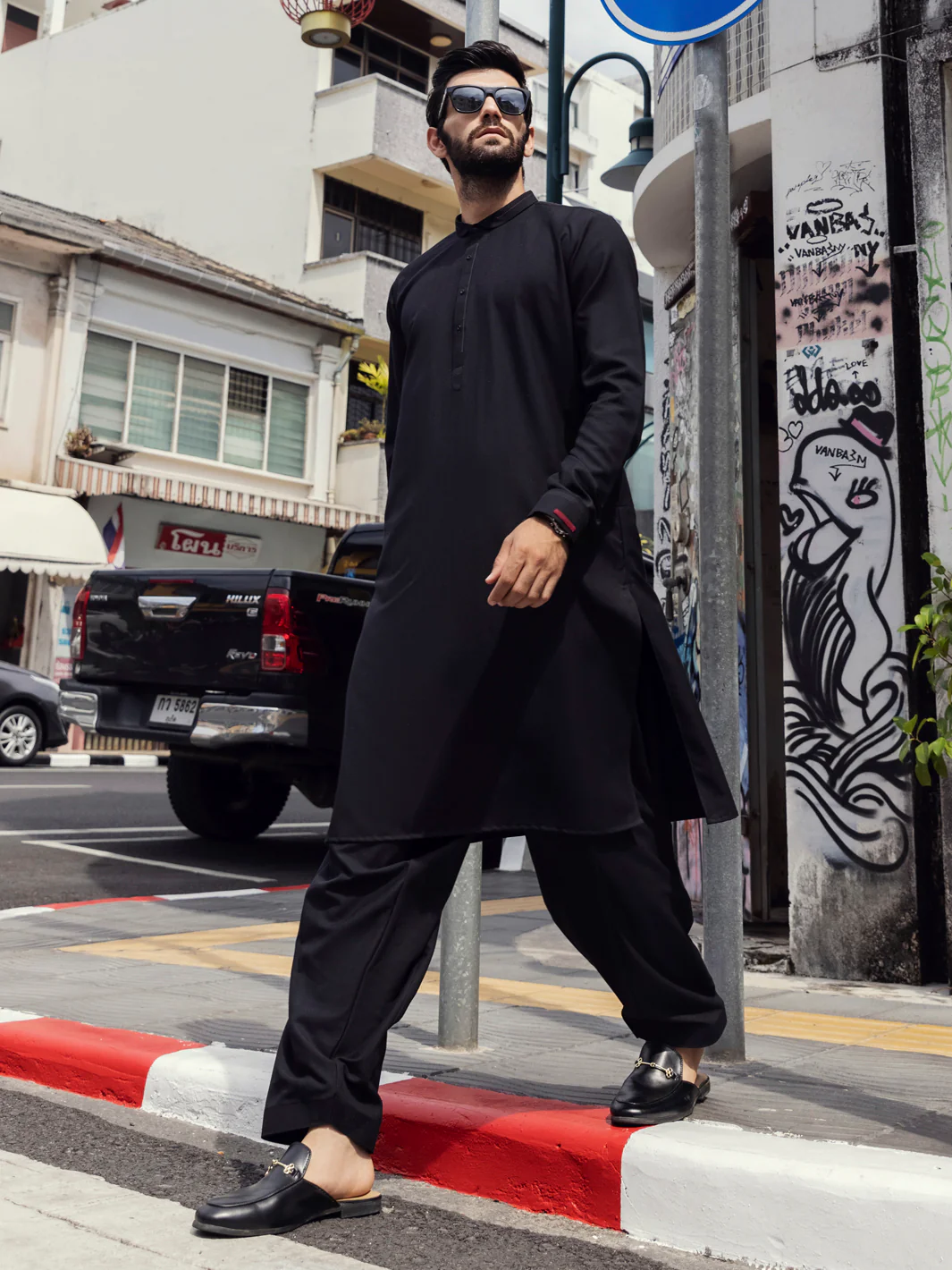Black Kurta Shalwar - AL-KS-2735
