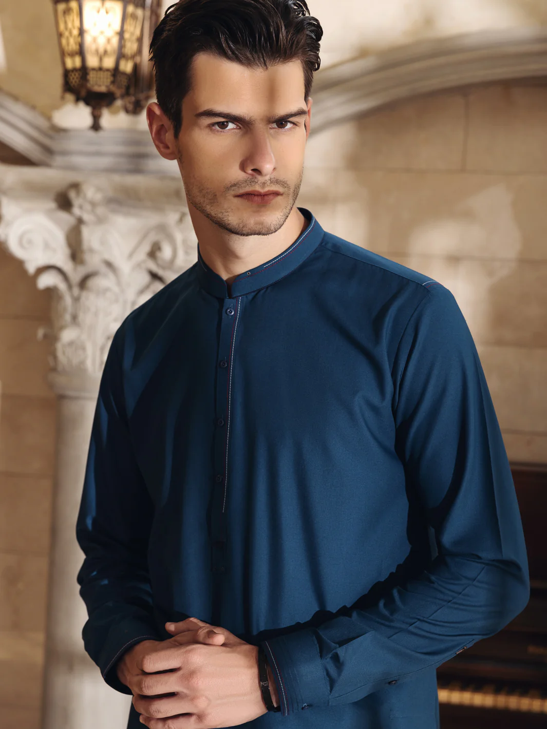 Blue Blended Kameez Shalwar -AL-KS-2739 - Image 3