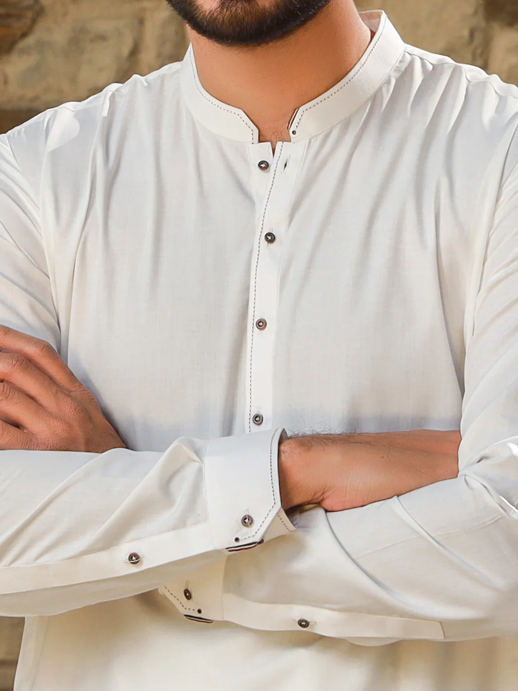 OFF WHITE KAMEEZ SHALWAR - AL-KS-2745 - Image 3