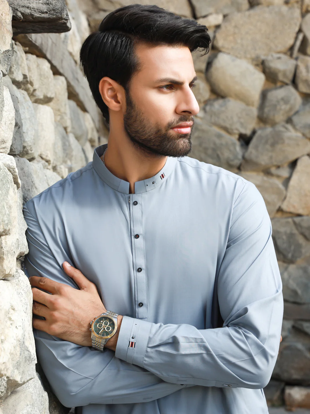 Light Blue Kameez Shalwar - AL-KS-2747 - Image 4