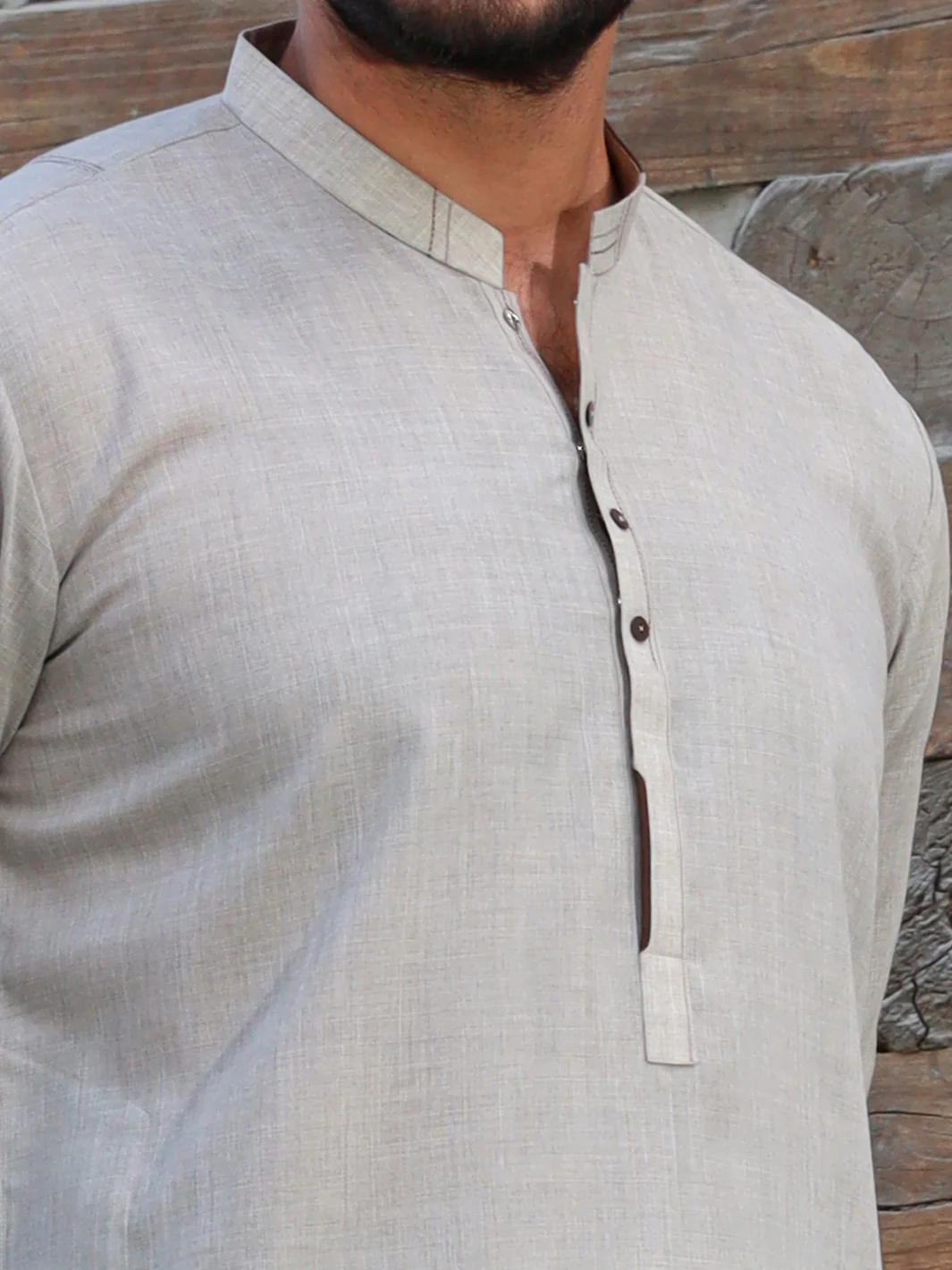 Light Grey Kameez Shalwar - AL-KS-2757 - Image 2