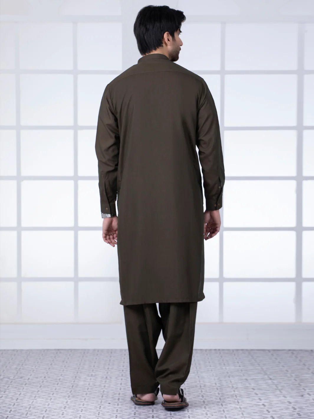 Green Blended Kameez Shalwar - AL-KS-2766 - Image 2