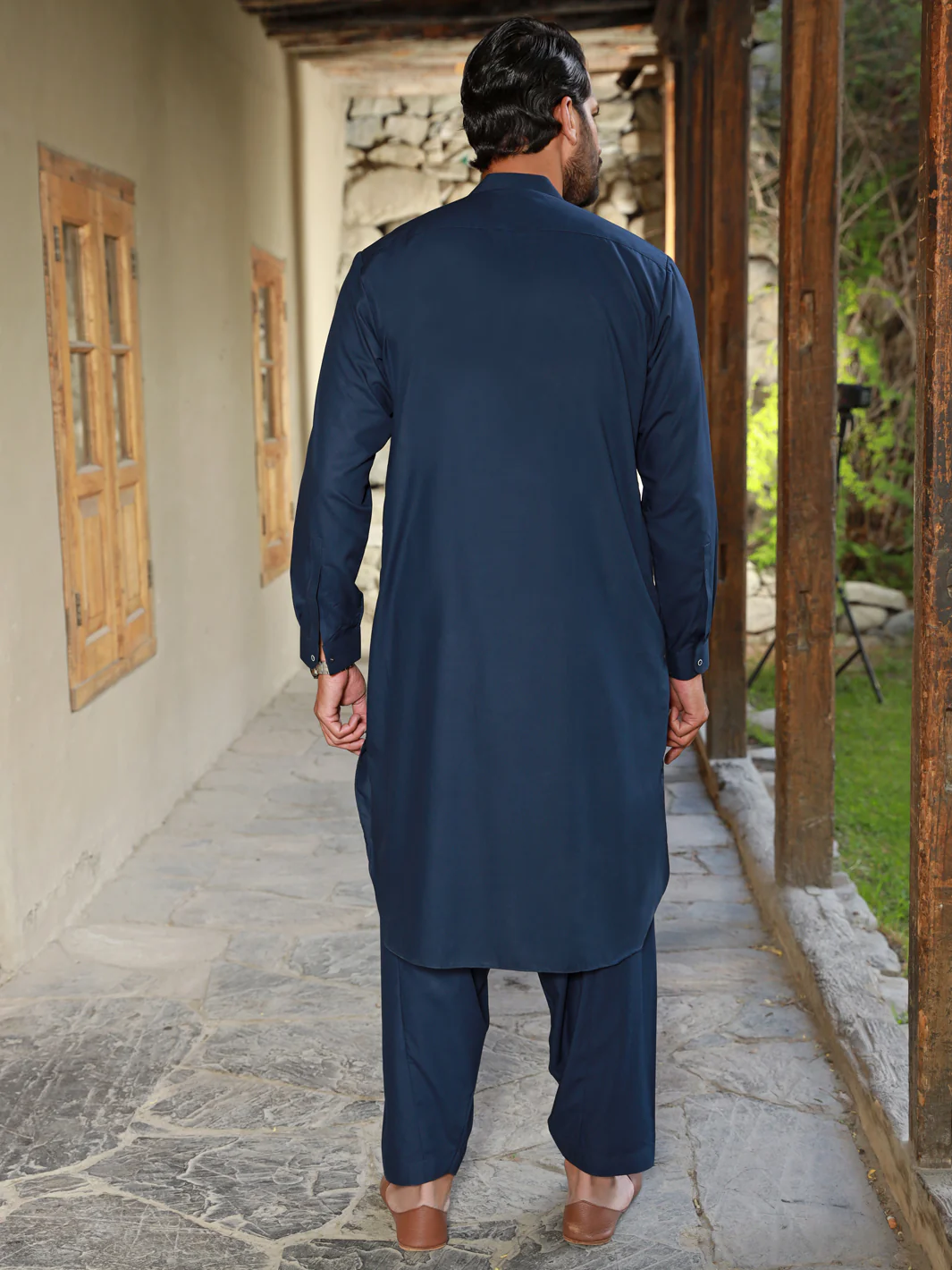 Navy Blue Kameez Shalwar - AL-KS-2768 - Image 3