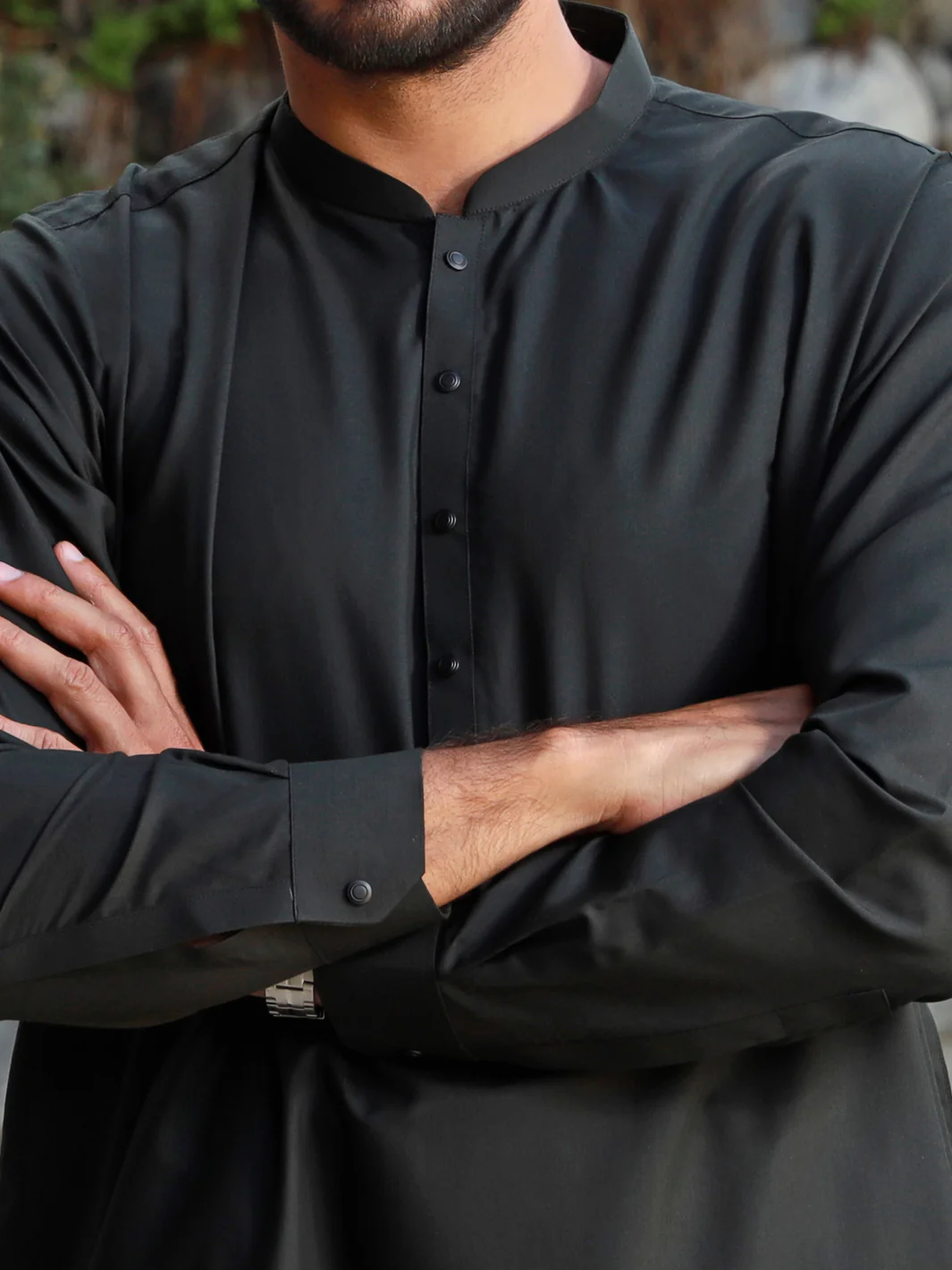 Black Kameez Shalwar - AL-KS-2770 - Image 2