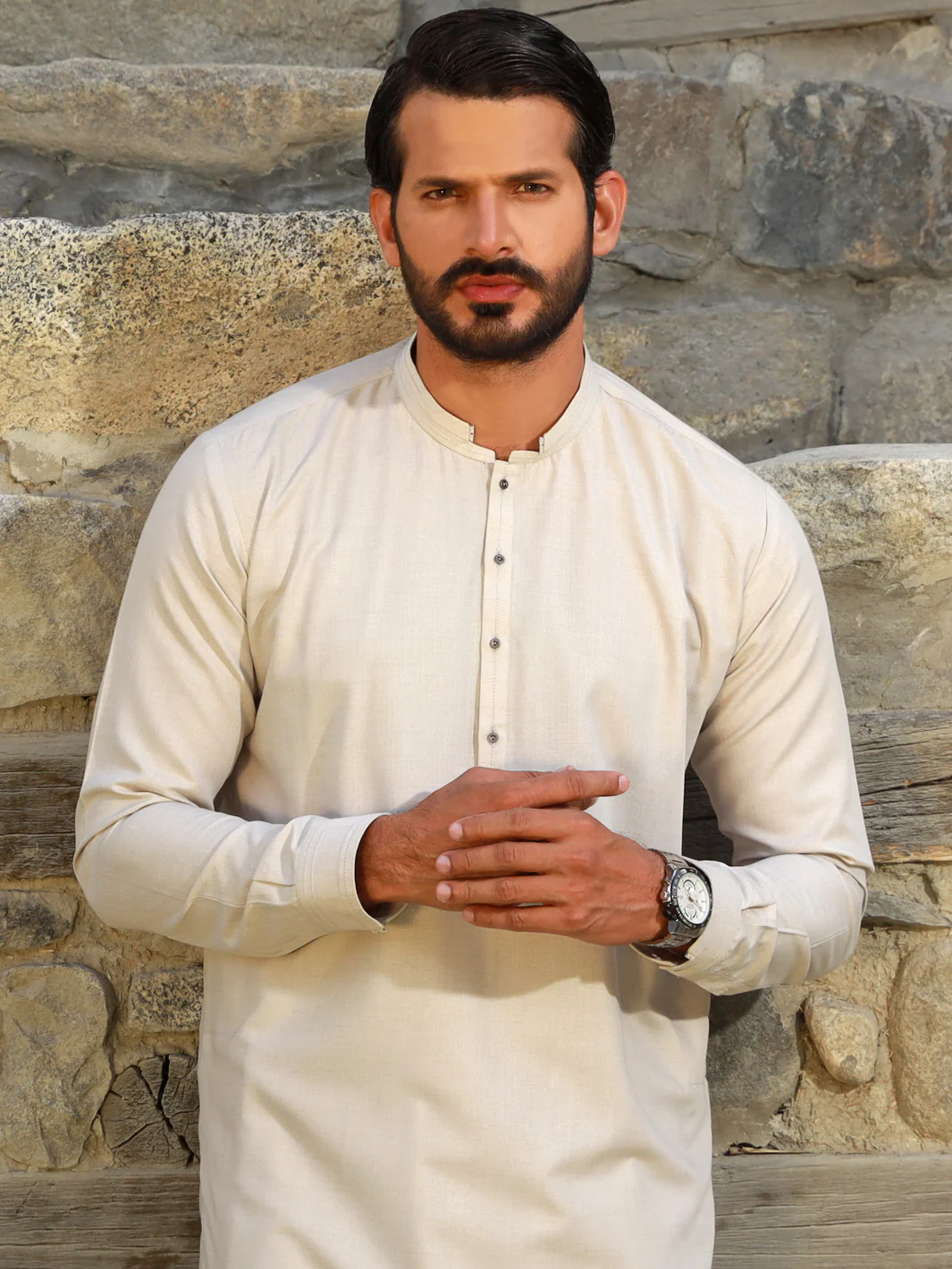 Light Grey Kameez Shalwar - AL-KS-2772 - Image 4