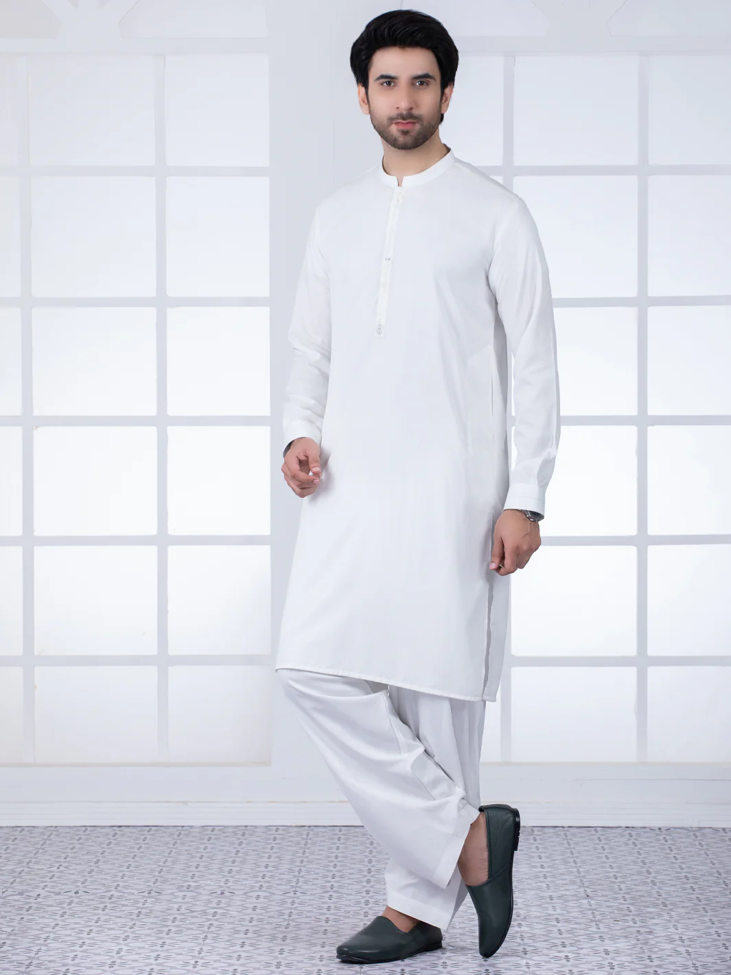 White Kameez Shalwar - AL-KS-2804