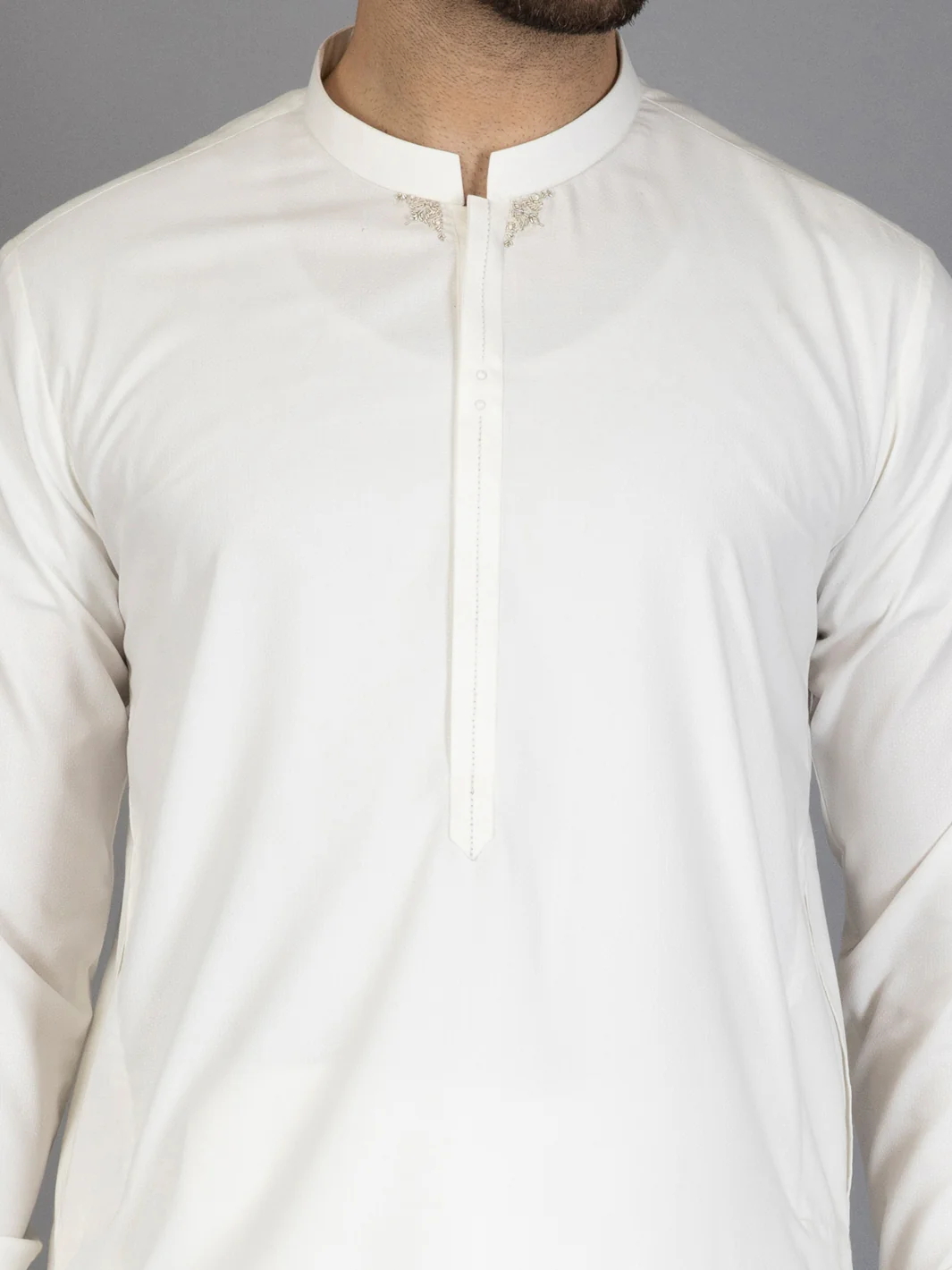 Off White Blended Kameez Shalwar - AL-KS-2816 - Image 3