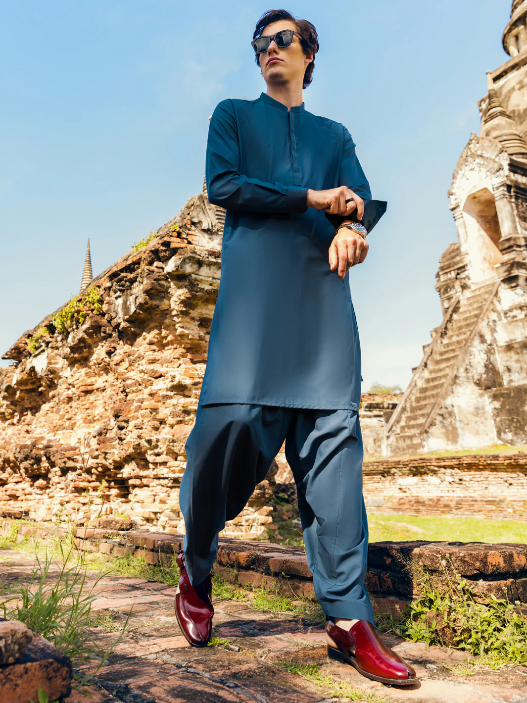 Blue Kameez Shalwar - AL-KS-2817