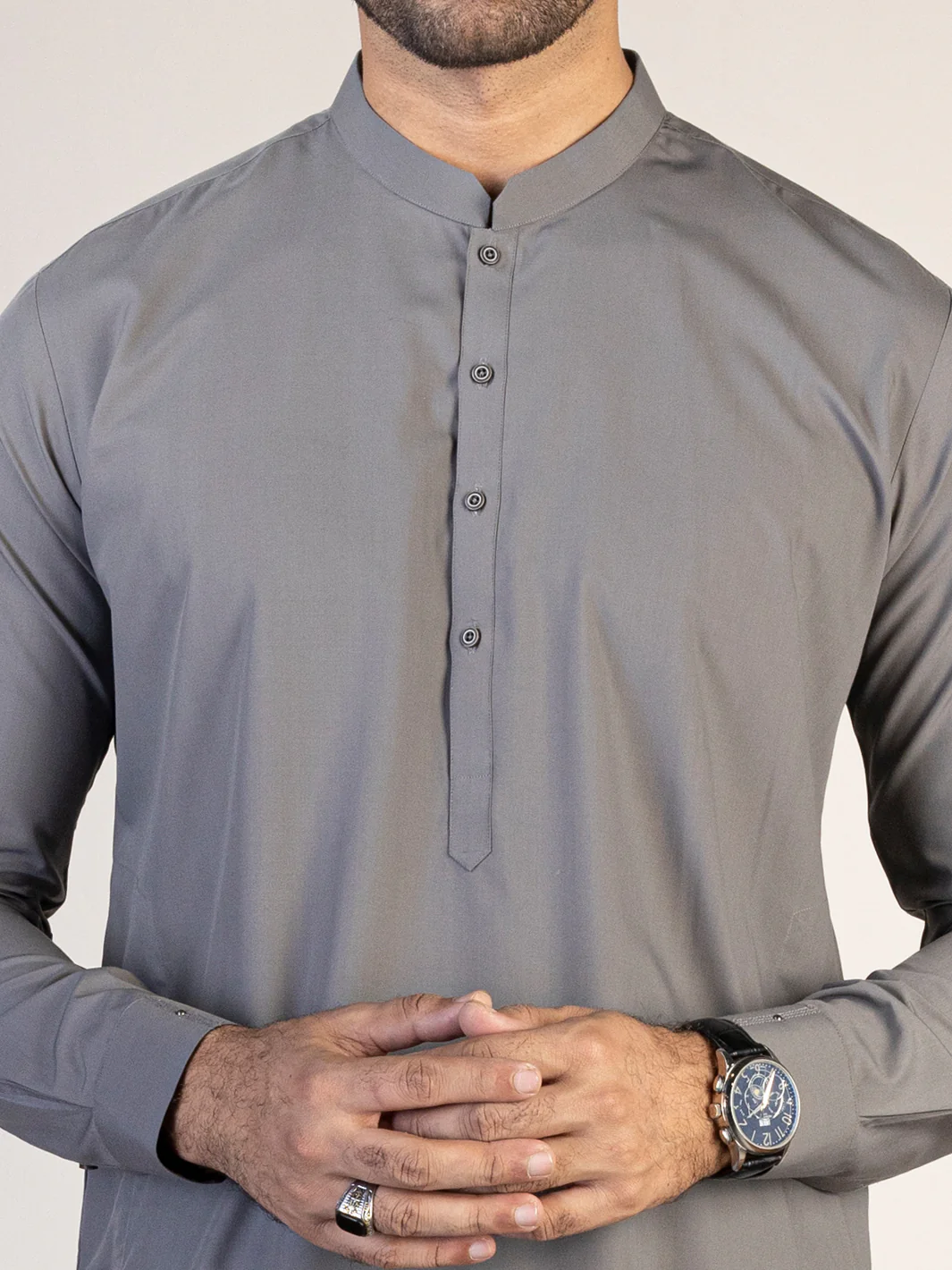 Grey Kameez Shalwar - AL-KS-2822 - Image 3