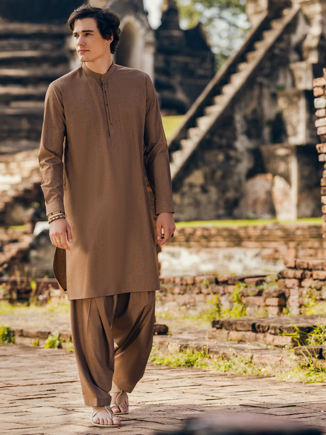 Brown Kameez Shalwar - AL-KS-2830
