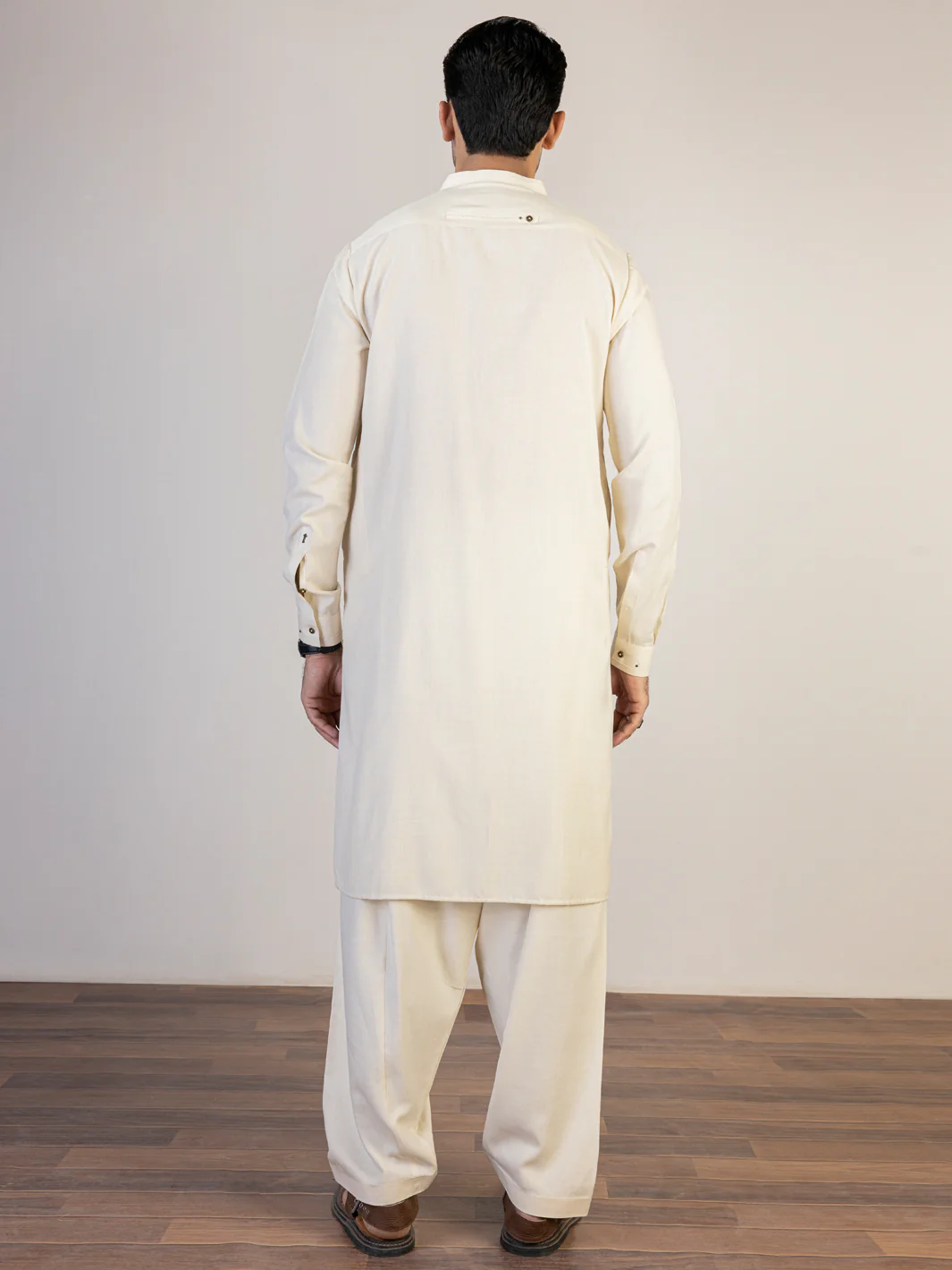 Cream Kameez Shalwar - AL-KS-2833 - Image 2