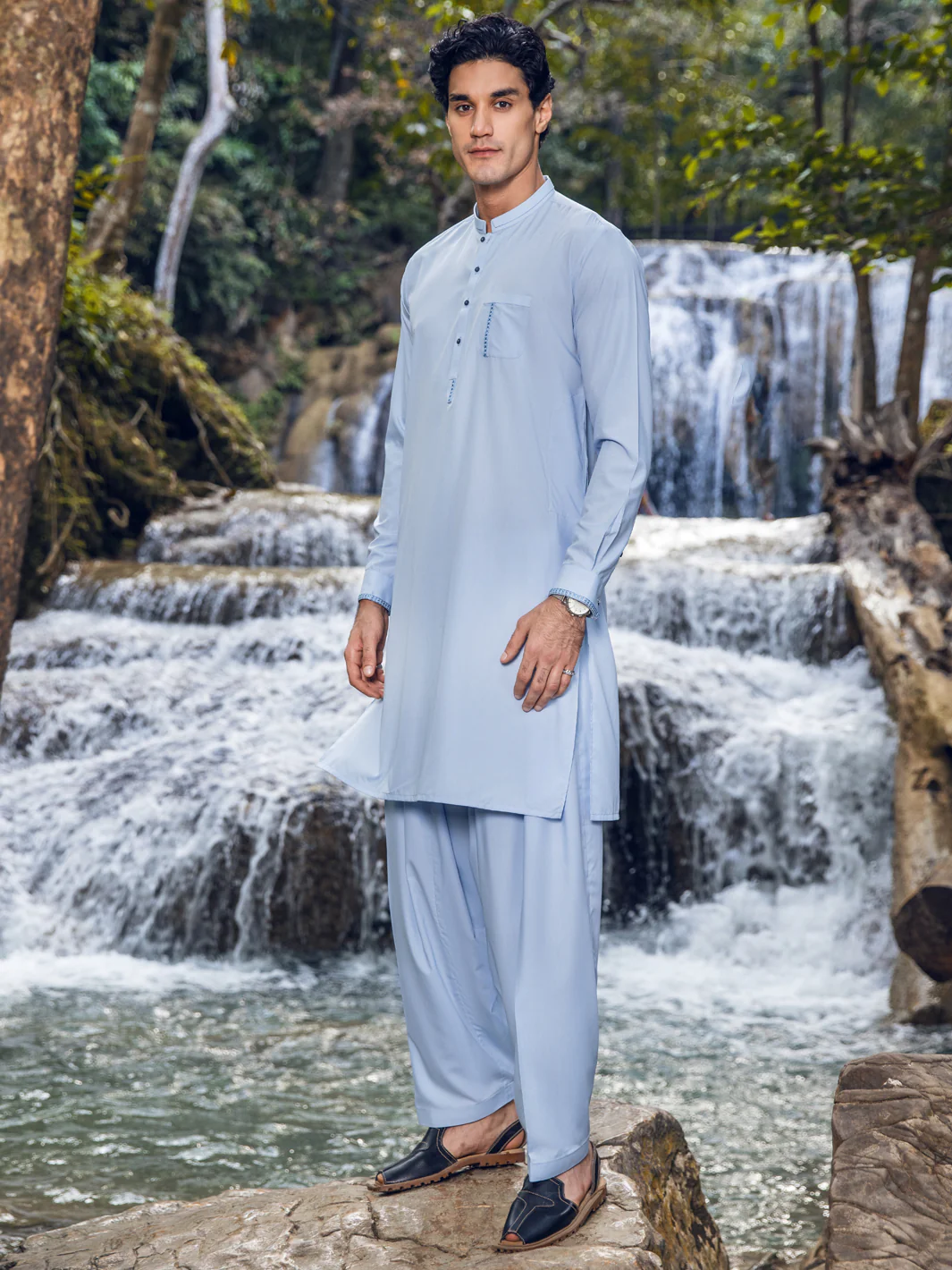 Light Blue Kameez Shalwar - AL-KS-2834