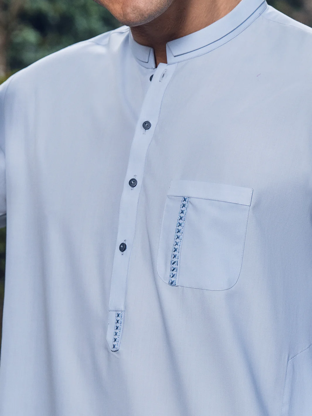Light Blue Kameez Shalwar - AL-KS-2834 - Image 4