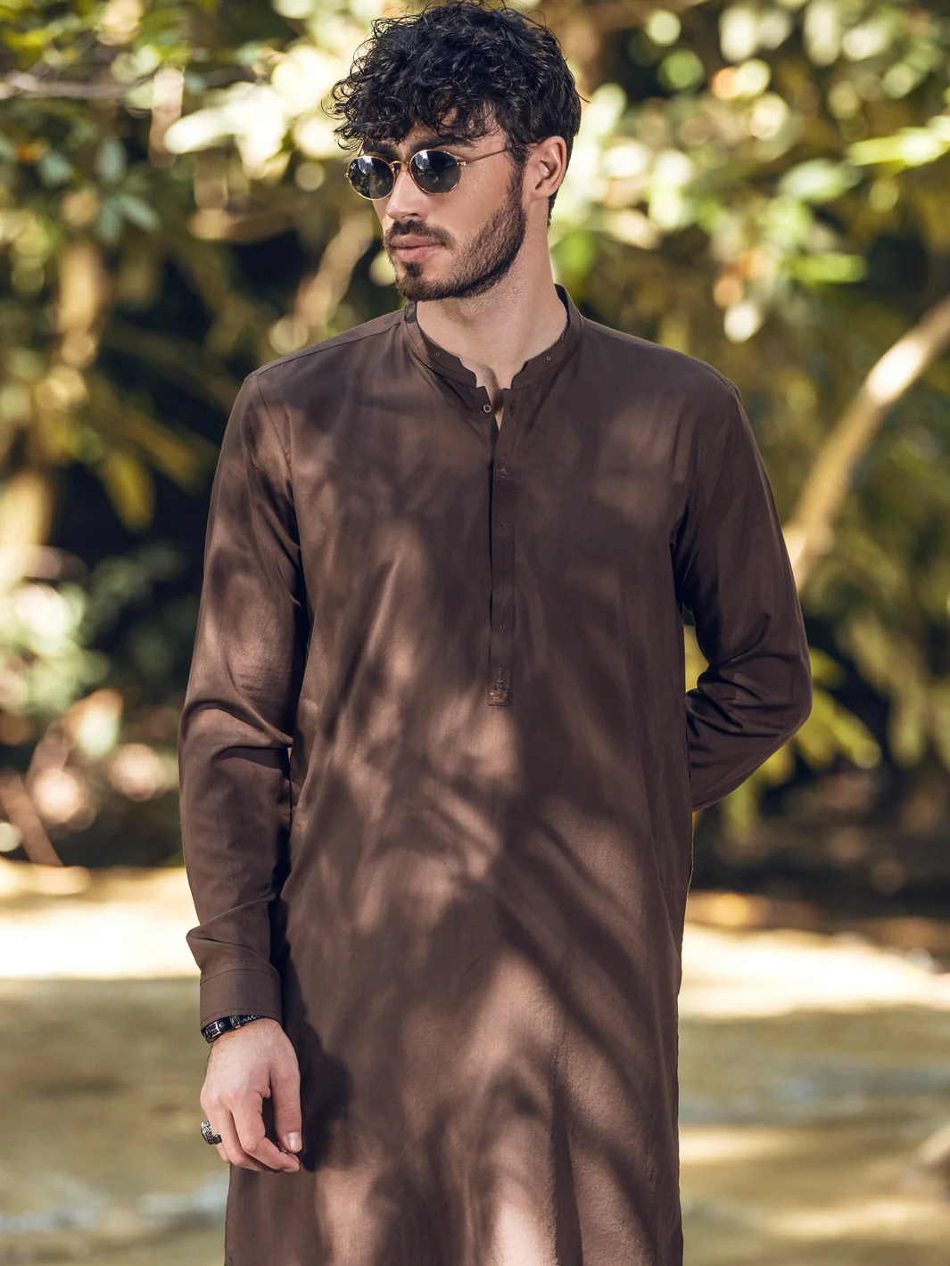 Brown Kameez Shalwar - AL-KS-2838 - Image 3