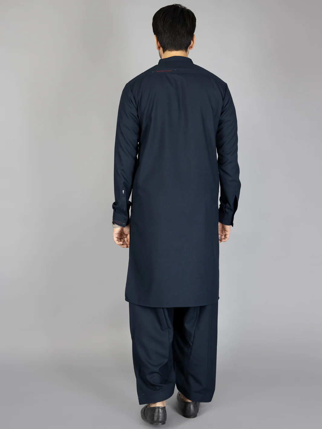 Navy Blue Blended Kameez Shalwar - AL-KS-2845 - Image 2