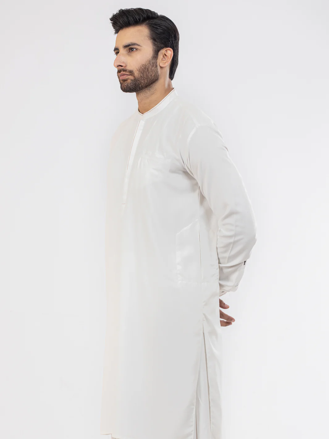 White Kameez Shalwar - AL-KS-2849 - Image 3