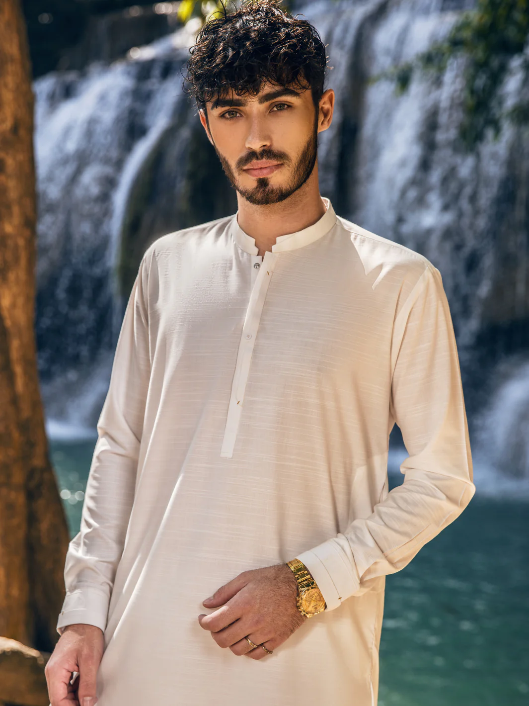 White Kameez Shalwar - AL-KS-2851 - Image 4