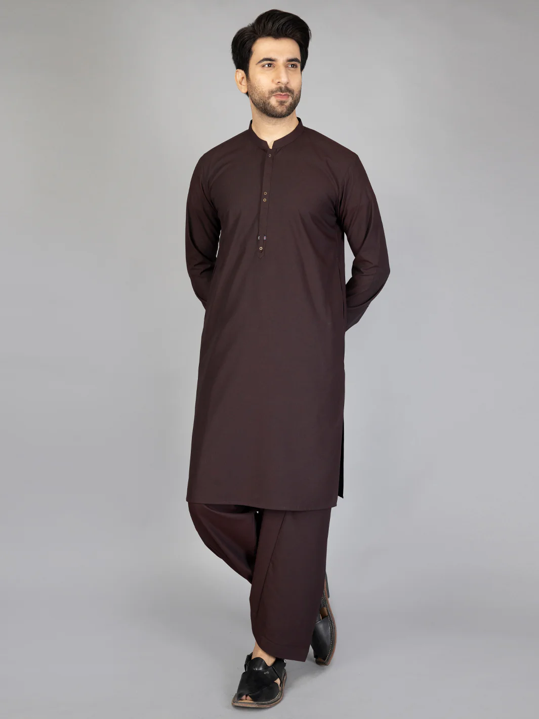 Maroon Blended Kameez Shalwar - AL-KS-2868