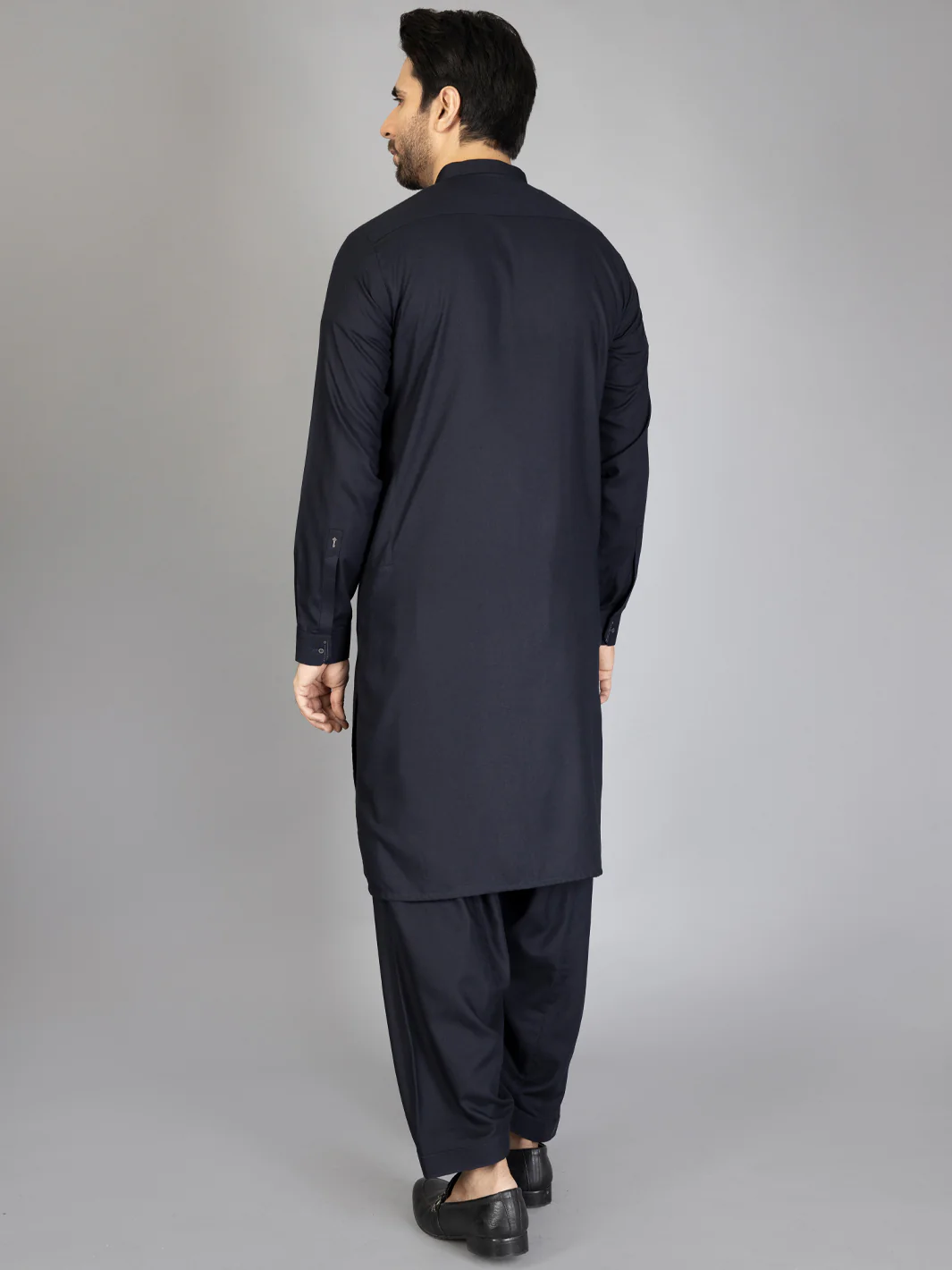 Dark Blue Blended Kameez Shalwar - AL-KS-2872 - Image 3