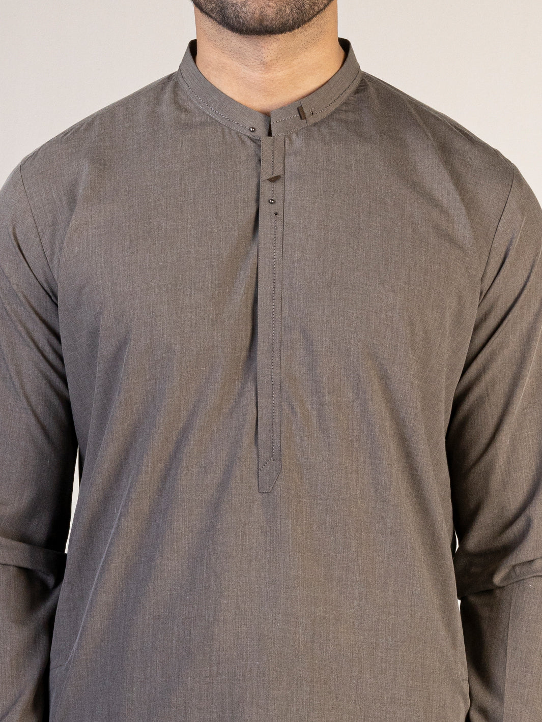 Brown Blended Kameez Shalwar - AL-KS-2882 - Image 2