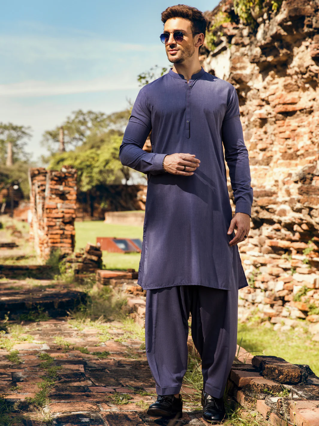 Blue Kameez Shalwar - AL-KS-2883