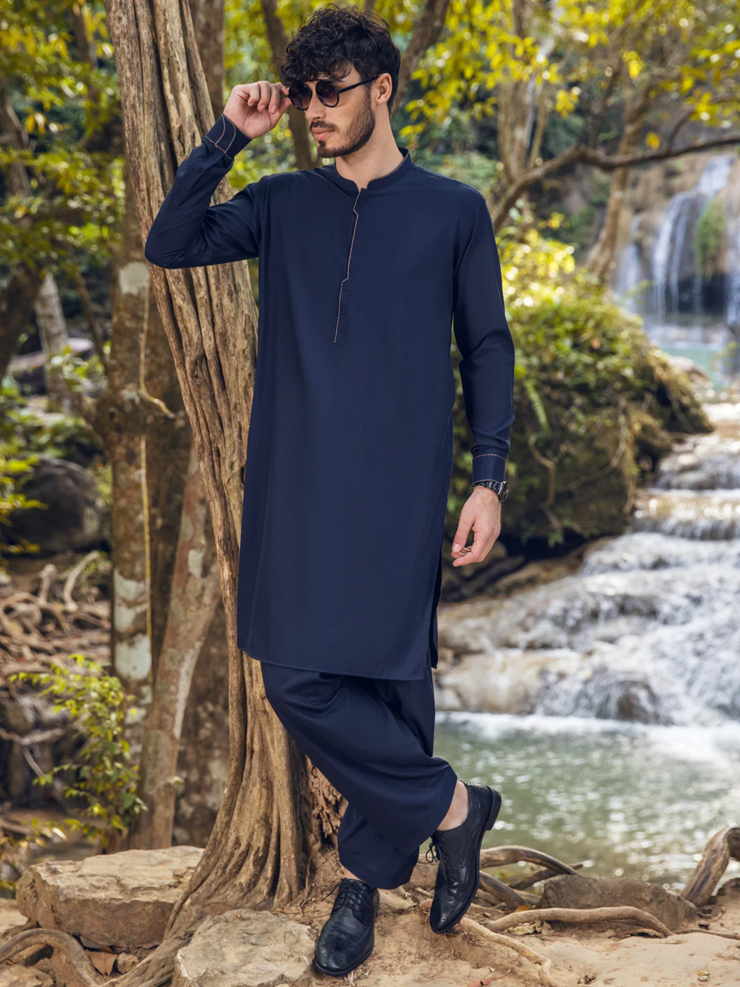 Navy Blue Kameez Shalwar - AL-KS-2890