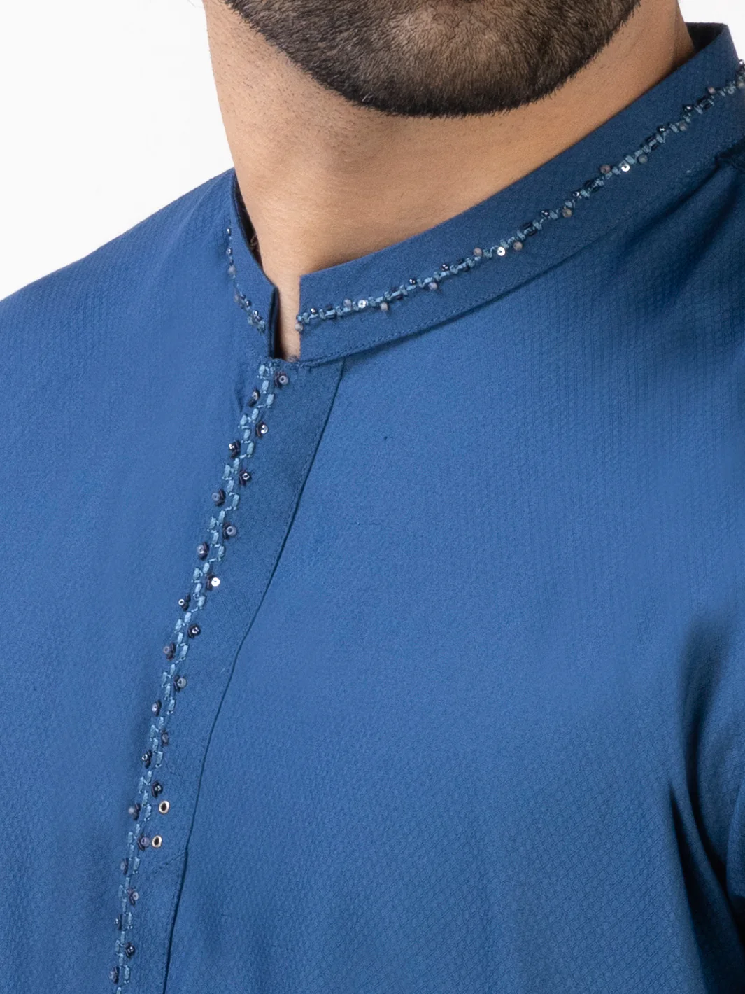 Blue Kameez Shalwar - AL-KS-2891 - Image 3