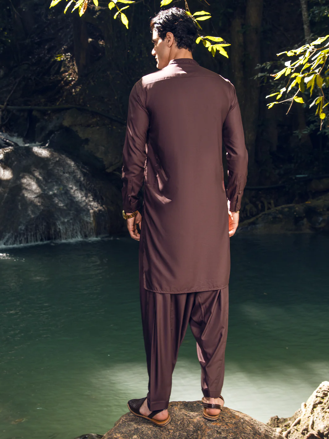 Brown Kameez Shalwar - AL-KS-2893 - Image 2