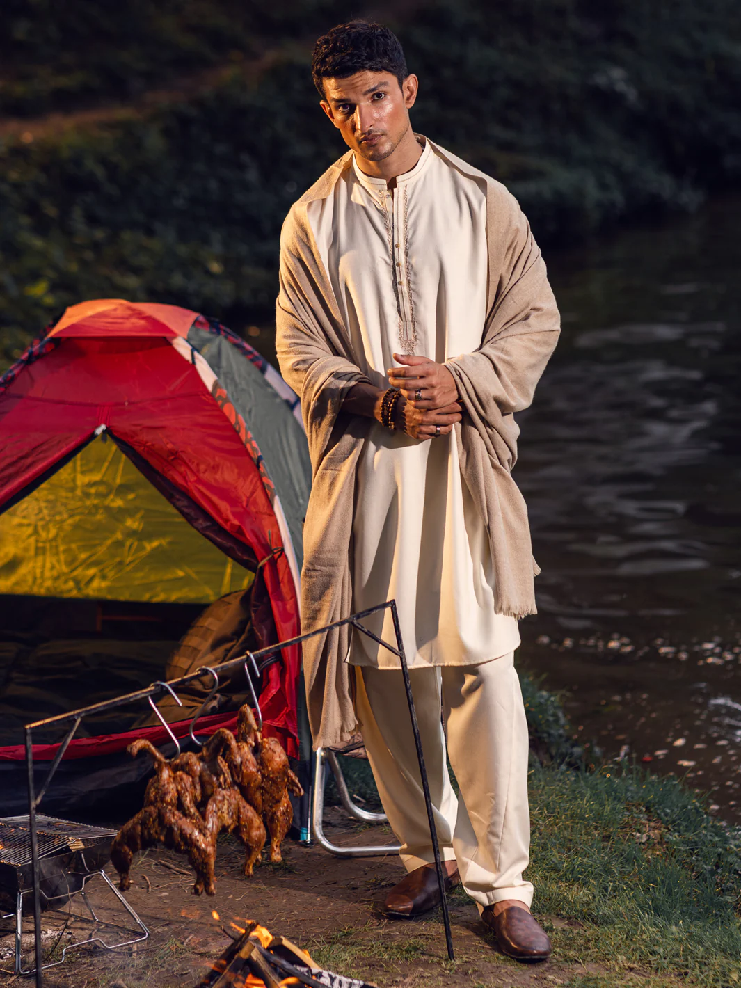 Cream Kameez Shalwar - AL-KS-2900