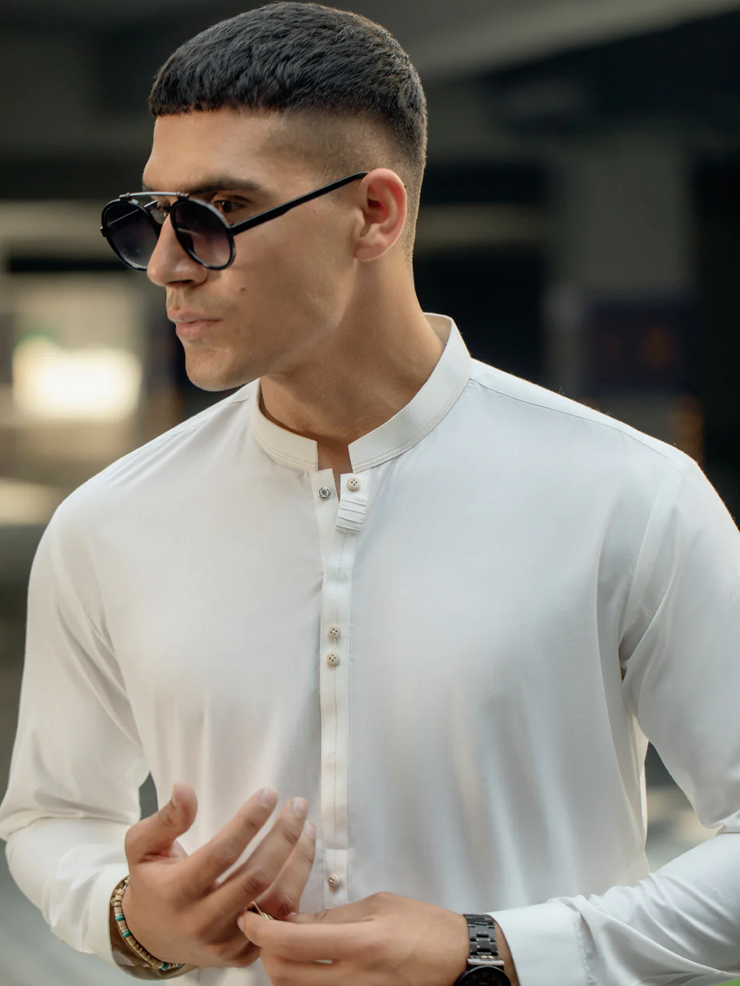 White Kameez Shalwar - AL-KS-2912 - Image 3