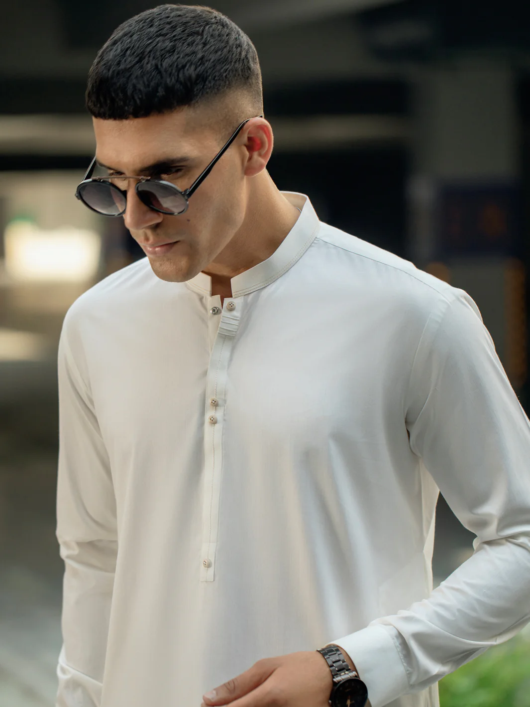 White Kameez Shalwar - AL-KS-2912 - Image 4