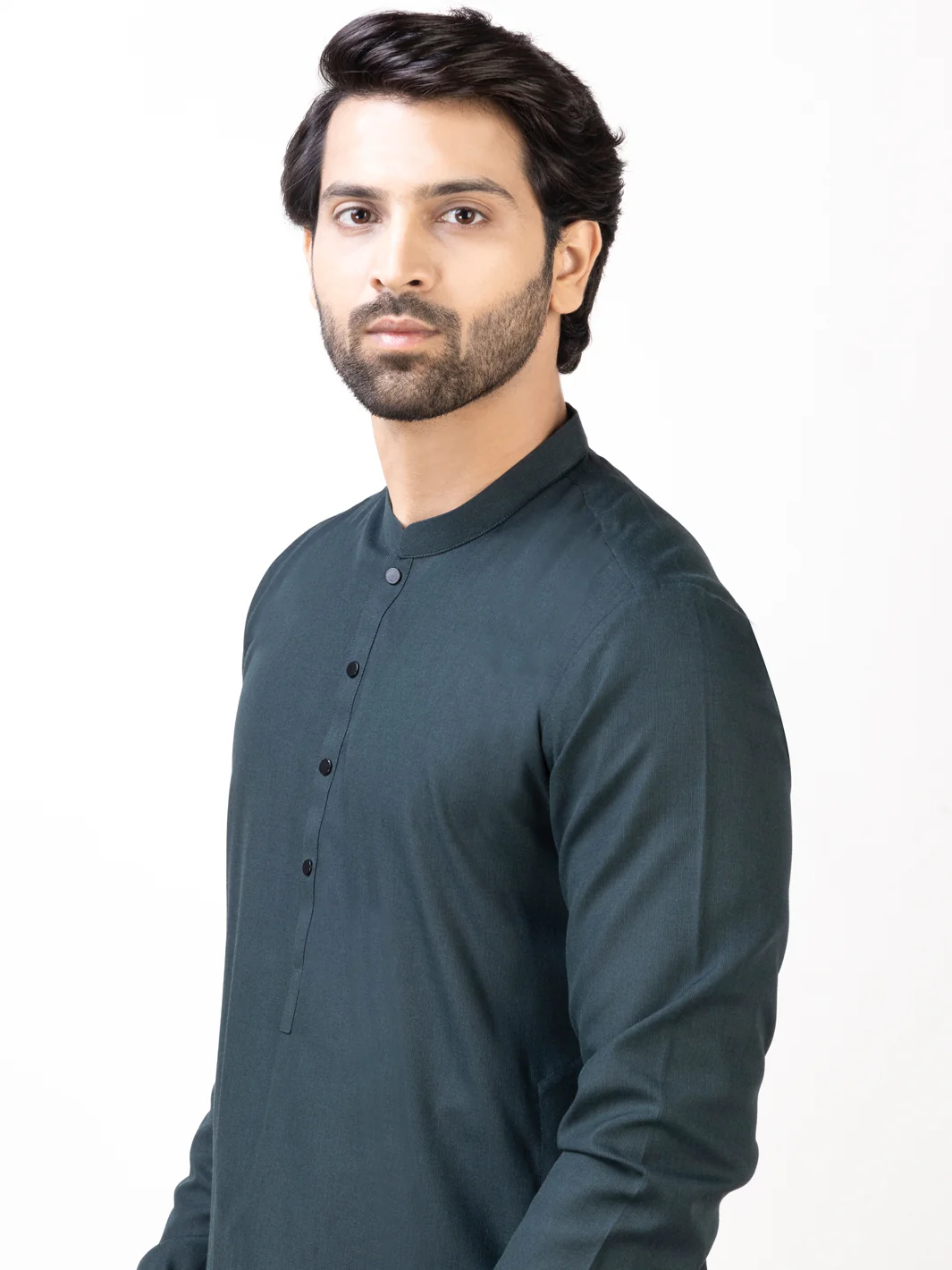 Dark Green Kameez Shalwar - AL-KS-2915 - Image 2