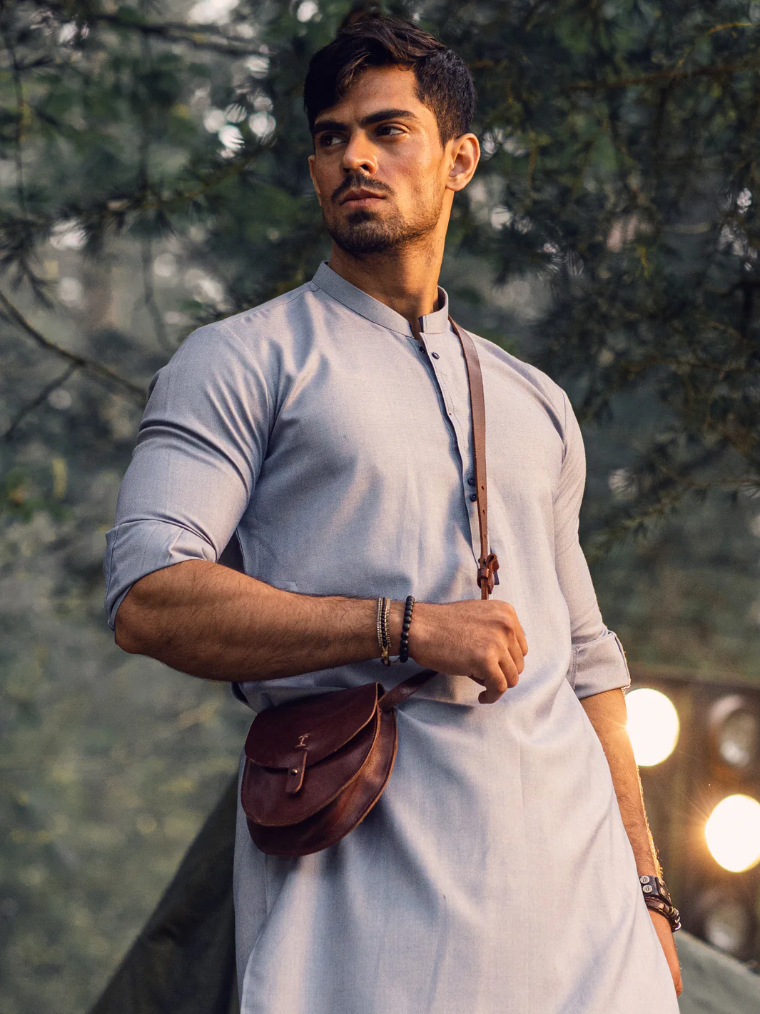 Light Blue Kameez Shalwar - AL-KS-2920 - Image 3