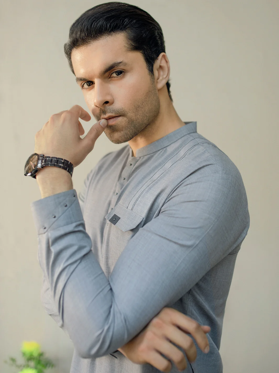 Light Grey Kameez Shalwar - AL-KS-2934 - Image 2