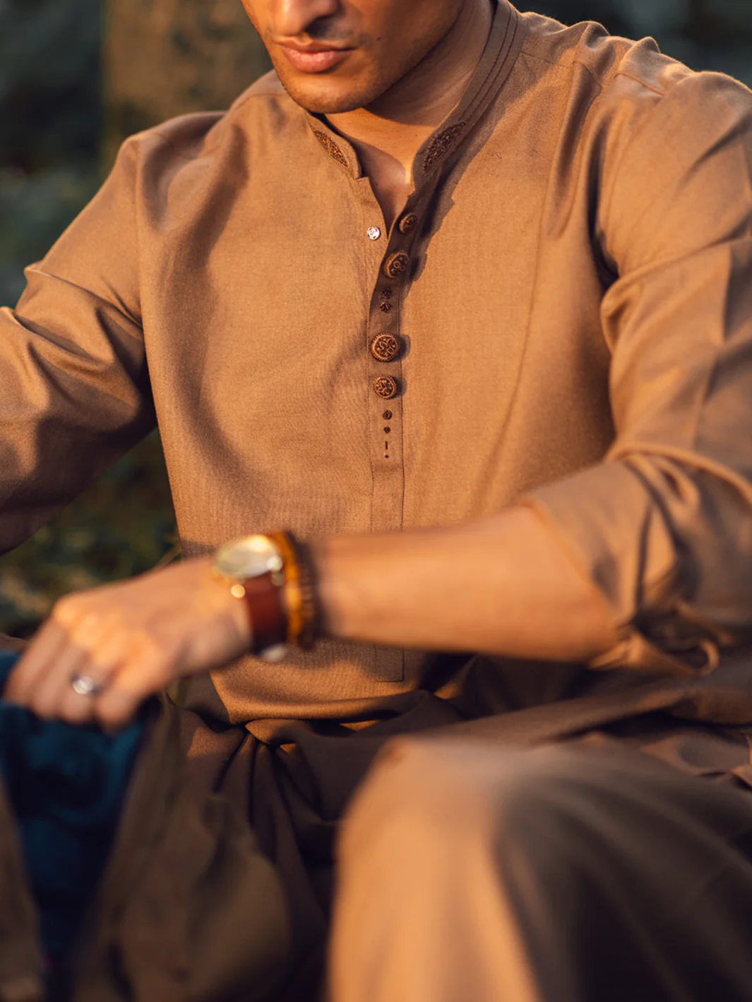 Brown Kameez Shalwar - AL-KS-2937 - Image 3