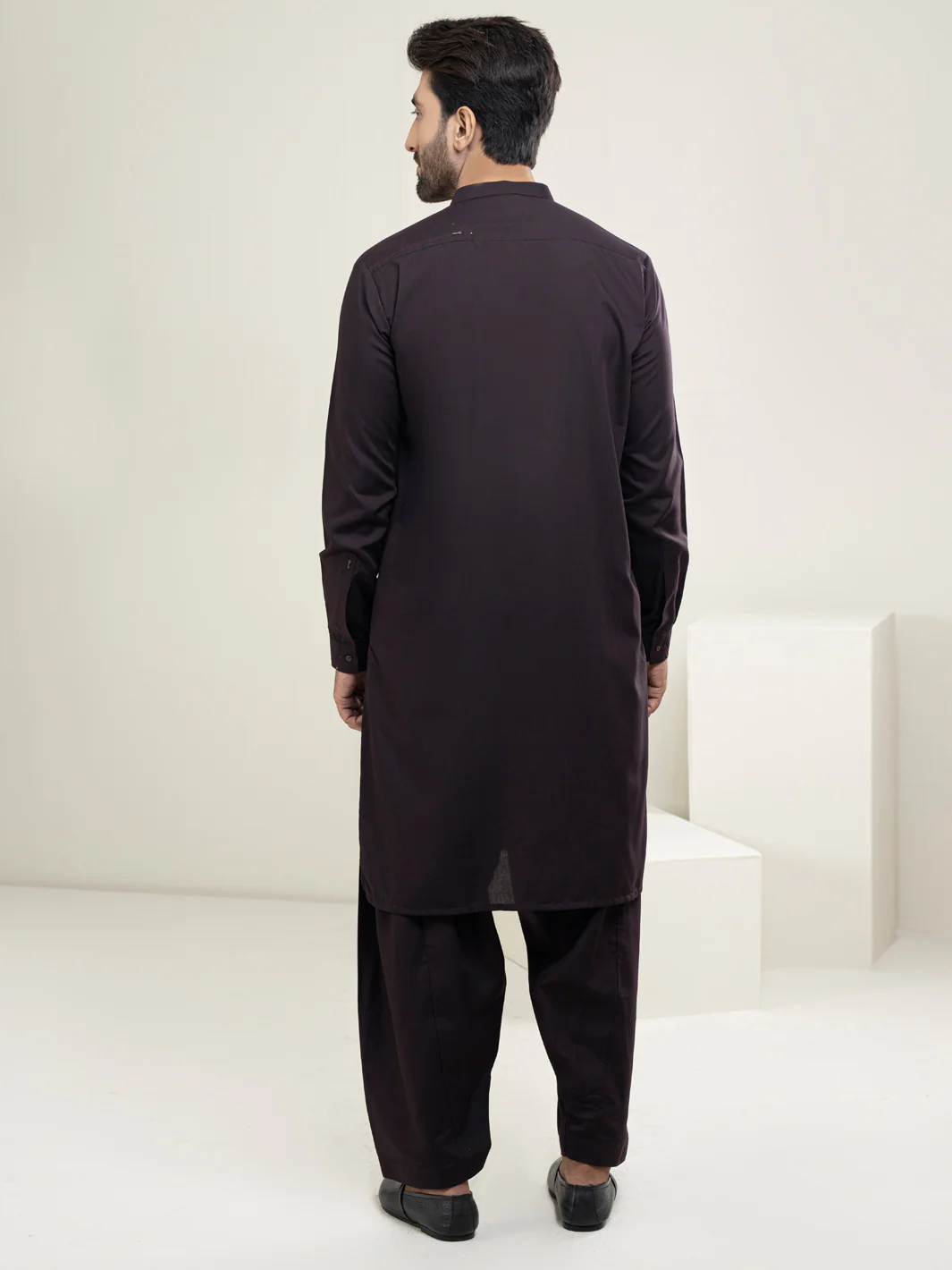 Dark Purple Kameez Shalwar - AL-KS-2945 - Image 2