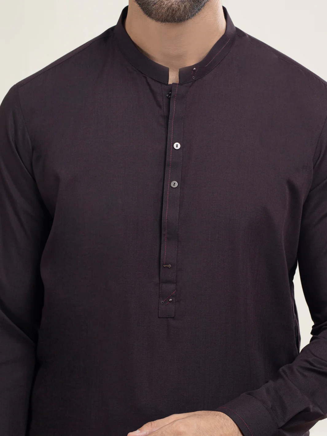 Dark Purple Kameez Shalwar - AL-KS-2945 - Image 3