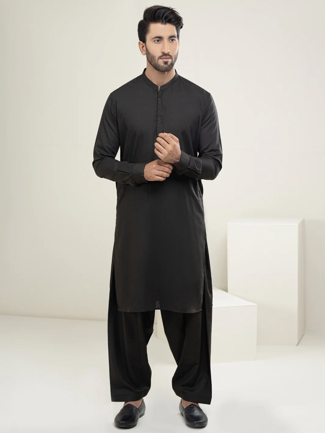 Dark Brown Kameez Shalwar - AL-KS-2948