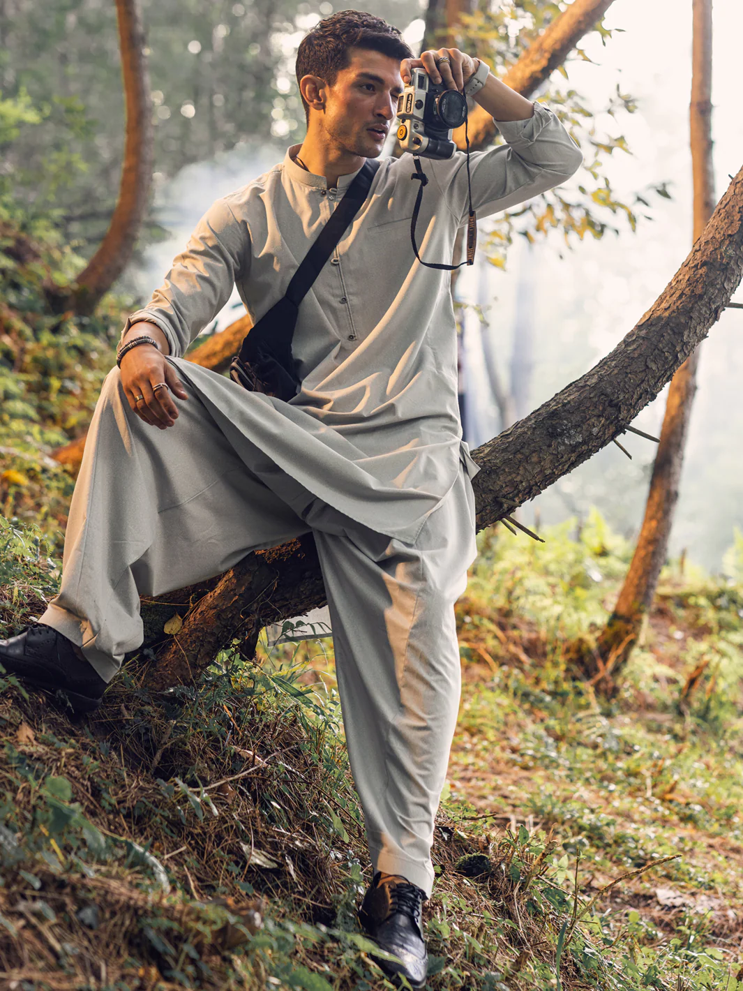Light Grey Kameez Shalwar - AL-KS-2952 - Image 4
