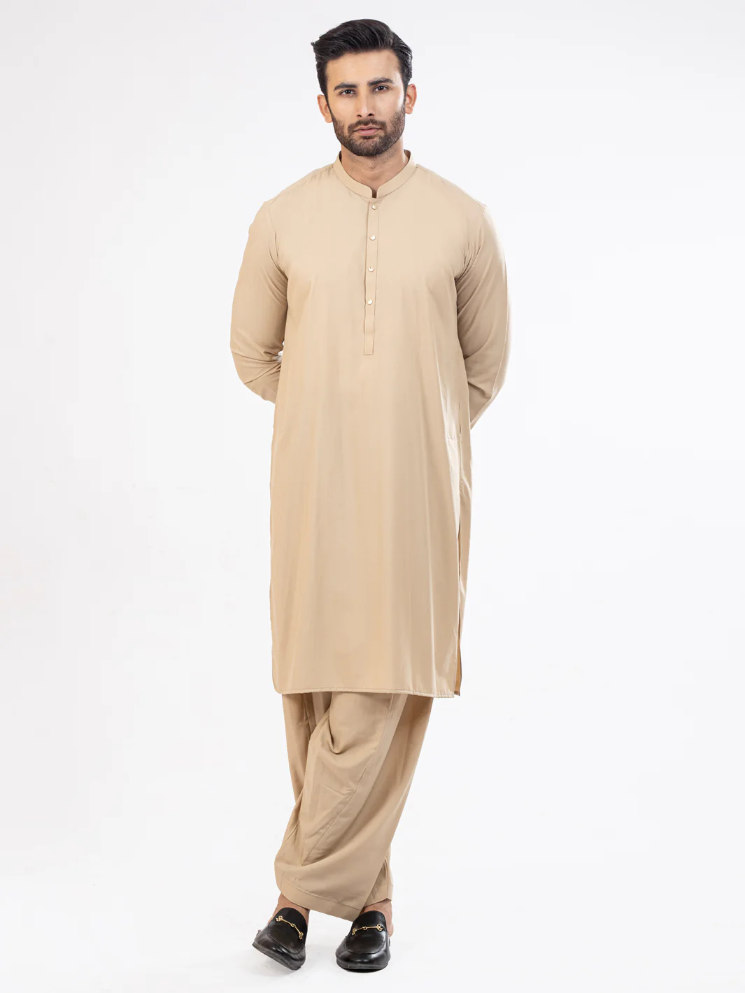 Beige Kameez Shalwar - AL-KS-2955C